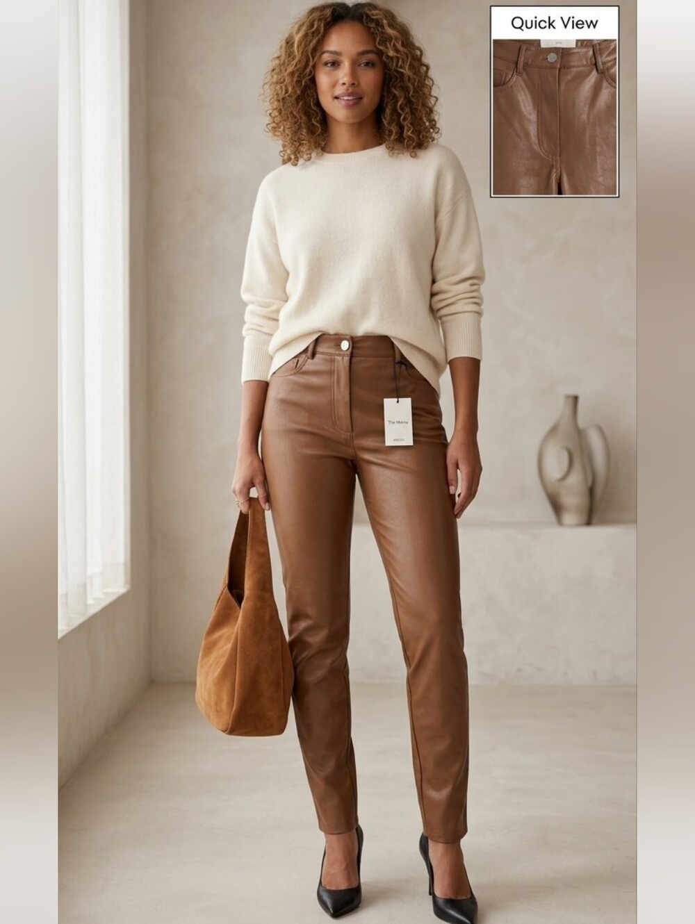 Aritzia Wilfred The Melina Slim Pant brown size 0